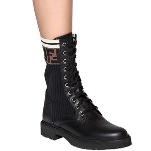 fendi rockoko chelsea sock combat boot